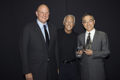 Steve Ballmer, Giorgio Armani and Won Pyo Hong