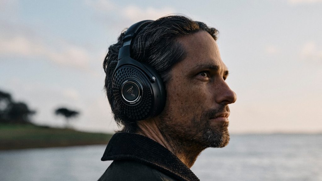 Man wearing Focal Bathys Black Edition Wireless Headphones