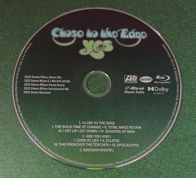 Yes Close to the Edge Blu-ray Disc Label